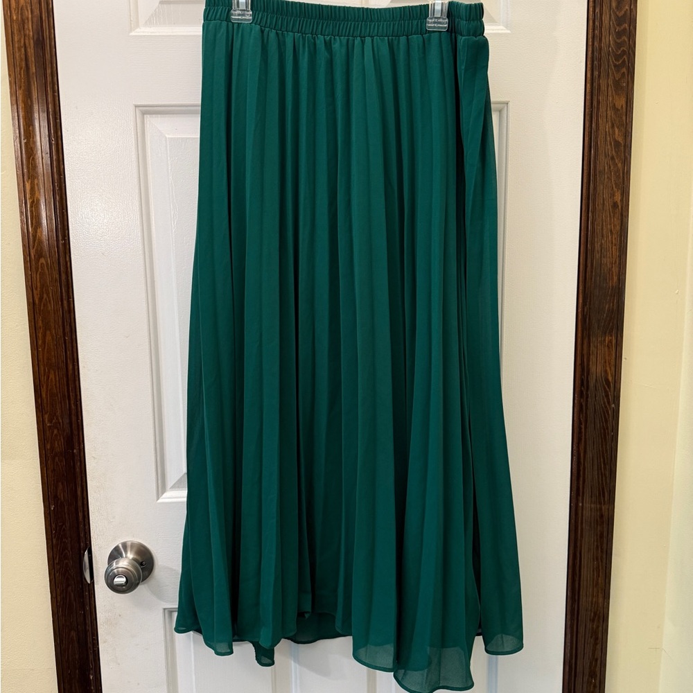 Adiva Teal Midi Skirt